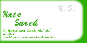 mate surek business card